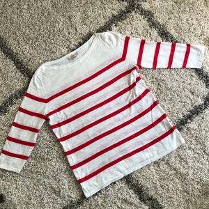 LOFT Red and White Sweater
